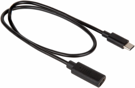 USB-C Male to Female Charging Cable, 1.5 Foot, 26 AWG, PVC Material