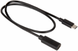 USB-C Male to Female Charging Cable, 1.5 Foot, 26 AWG, PVC Material
