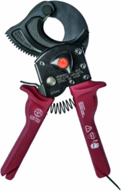 Compact Ratcheting Cable Cutter, 10.25 Inch Length, Cuts Up to 600 MCM Cu, 1000 MCM Al