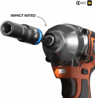 KNECT™ Deep-Well 3/8-Inch Drive Impact Socket Set, SAE, 9-Piece