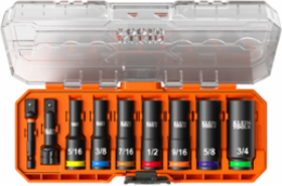 KNECT™ Deep-Well 3/8-Inch Drive Impact Socket Set, SAE, 9-Piece