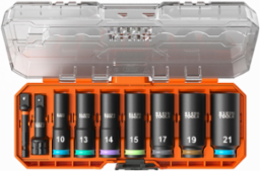KNECT™ Deep-Well 3/8-Inch Drive Impact Socket Set, Metric, 9-Piece