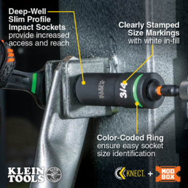 KNECT™ 1/2-Inch Drive Deep Well Impact Socket Set, SAE, 14-Piece
