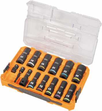 KNECT™ 1/2-Inch Drive Deep Well Impact Socket Set, Metric, 14-Piece
