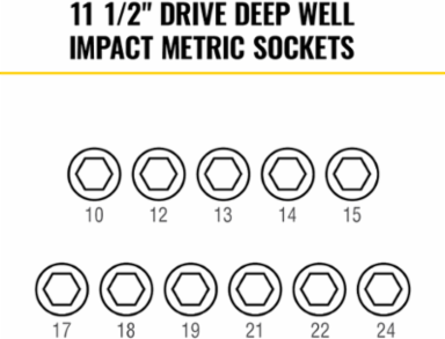 KNECT™ 1/2-Inch Drive Deep Well Impact Socket Set, Metric, 14-Piece