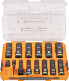 KNECT™ 1/2-Inch Drive Deep Well Impact Socket Set, Metric, 14-Piece