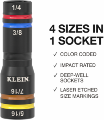 Quad-4 Heavy-Duty Impact Flip Socket, SAE