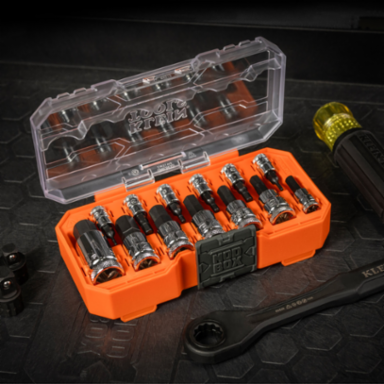 Knurled Hex Bit Socket Set, SAE, 13-Piece