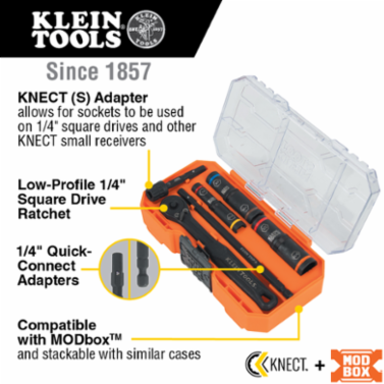 KNECT™ Essential Deep-Well Heavy-Duty Flip Socket Set, SAE 7-Piece