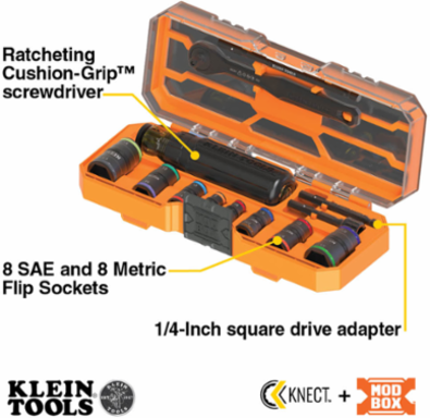 Flip-16 KNECT™ Ratcheting Impact Flip Socket Screwdriver Set