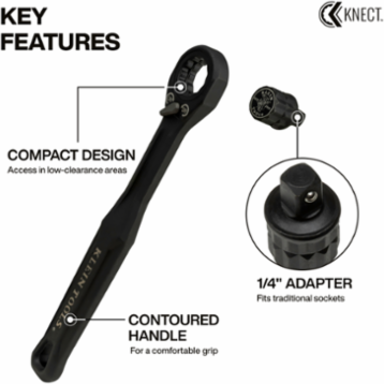 KNECT™ (S) Pass Through Ratchet and 1/4-Inch Drive Socket Adapter Set