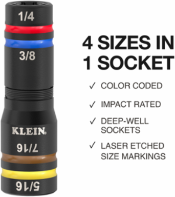 KNECT™ Quad-12 Heavy-Duty Impact Flip Sockets, SAE, 6-Piece