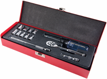 13-Piece 1/4-Inch Drive Socket Wrench Set with 9 Sockets, Ratchet & Extensions