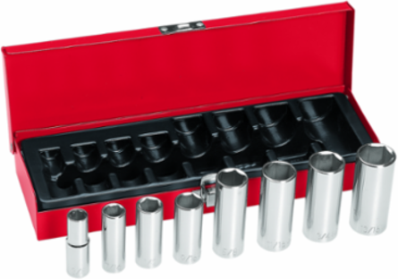 8-Piece 3/8 Inch Drive Deep Socket Wrench Set with 6-Point Chrome Finish