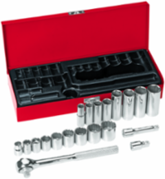 20-Piece 3/8 Inch Drive Socket Wrench Set with 12-Point & 6-Point Sockets