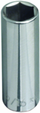 11/16 Inch Deep 6 Point Socket, 3/8 Inch Drive, Forged Alloy Steel