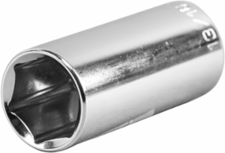 13/16 Inch Deep 6-Point Socket, 3/8 Inch Drive, Forged Alloy Steel, 2.25 Inch Depth
