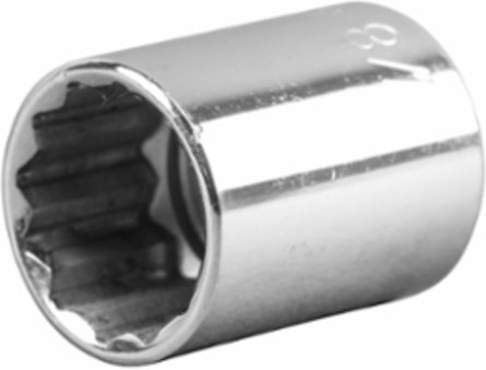 7/8 Inch Standard 12-Point Socket, 1/2 Inch Drive, Forged Alloy Steel
