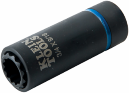 2-in-1 Impact Socket, 12-Point, 3/4 Inch & 9/16 Inch, 1/2 Inch Drive