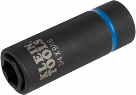 2-in-1 Impact Socket, 6-Point, 3/4 Inch and 9/16 Inch, 1/2 Inch Drive, Impact Rated