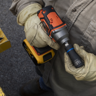 2-in-1 Impact Socket, 6-Point, 3/4 Inch and 9/16 Inch, 1/2 Inch Drive, Impact Rated