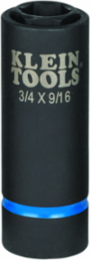 2-in-1 Impact Socket, 6-Point, 3/4 Inch and 9/16 Inch, 1/2 Inch Drive, Impact Rated