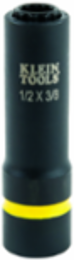 2-in-1 Impact Socket, 12-Point, 1/2 and 3/8 Inch, 3 Inch Length, 4140 Steel