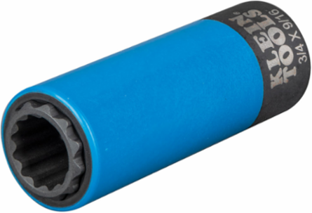 Coated Impact Socket, 1/2 Inch Drive, 3/4 Inch & 9/16 Inch, 12-Point Design