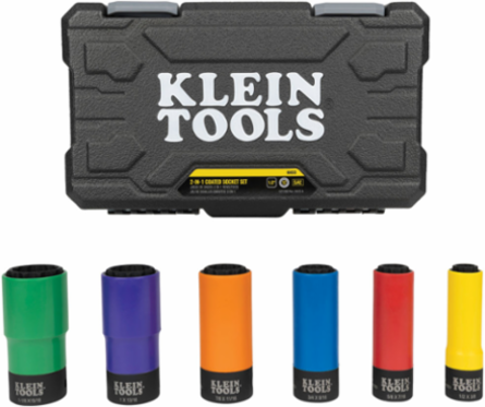 Coated Socket Set, 12-Point, 6-Piece