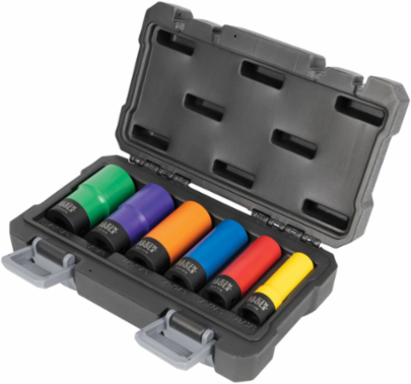 Coated Socket Set, 12-Point, 6-Piece
