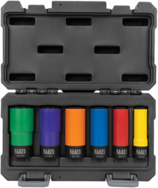 Coated Socket Set, 12-Point, 6-Piece