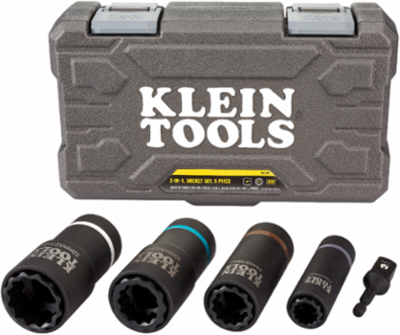2-in-1 Metric Impact Socket Set, 5-Piece, 1/2" Drive, 12-Point Design