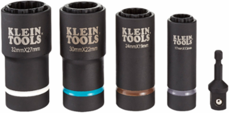 2-in-1 Metric Impact Socket Set, 5-Piece, 1/2" Drive, 12-Point Design