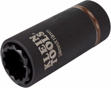 2-in-1 Impact Socket, 24 x 19 mm, 12-Point, 1/2-Inch Drive