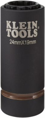 2-in-1 Impact Socket, 24 x 19 mm, 12-Point, 1/2-Inch Drive