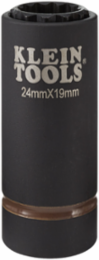 2-in-1 Impact Socket, 24 x 19 mm, 12-Point, 1/2-Inch Drive