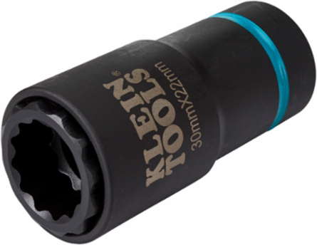 2-in-1 Metric Impact Socket with 12-Point Design, 30 x 22 mm, 1/2-Inch Drive
