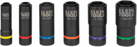 2-in-1 Impact Socket Set, 6-Piece, 1/2-Inch Drive, 6-Point Design
