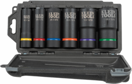 2-in-1 Impact Socket Set, 6-Piece, 1/2-Inch Drive, 6-Point Design