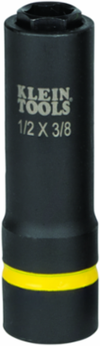 2-in-1 Impact Socket, 6-Point, 1/2 x 3/8 Inch, 3 Inch Long, 4140 Steel
