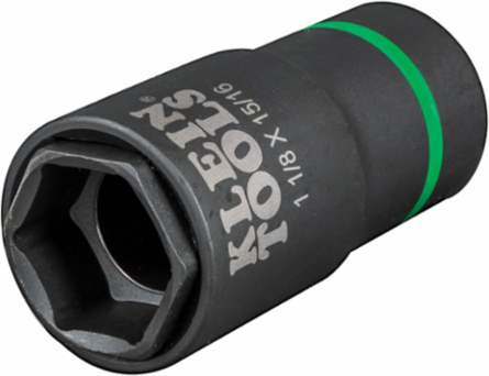 2-in-1 Impact Socket, 6-Point, 1-1/8 x 15/16 Inch, 1/2 Inch Drive
