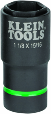 2-in-1 Impact Socket, 6-Point, 1-1/8 x 15/16 Inch, 1/2 Inch Drive