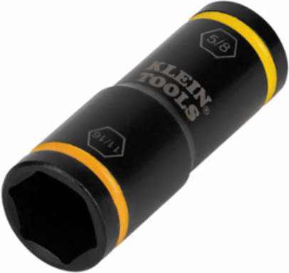 Flip Impact Socket 11/16 Inch & 5/8 Inch, 6-Point Design, 1/4 Inch Hex Drive
