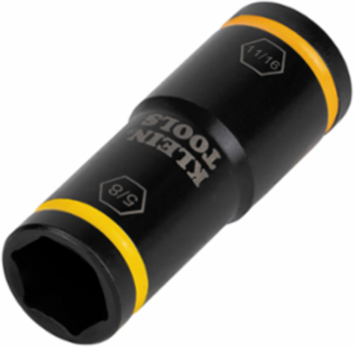 Flip Impact Socket 11/16 Inch & 5/8 Inch, 6-Point Design, 1/4 Inch Hex Drive