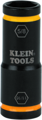 Flip Impact Socket 11/16 Inch & 5/8 Inch, 6-Point Design, 1/4 Inch Hex Drive