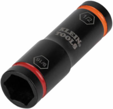Flip Impact Socket 9/16 & 1/2 Inch, 6-Point, Impact Rated, 4140 Steel
