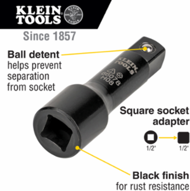 Large Flip Impact Socket Adapter 1/2 to 1/2 Inch, Impact Rated, 4140 Steel