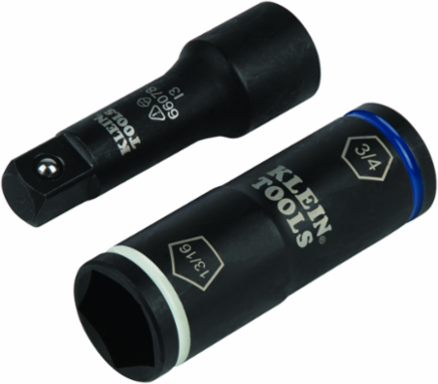 Impact Rated 2-in-1 Penta/Hex Flip Socket, 13/16 Inch Penta, 3/4 Inch Hex