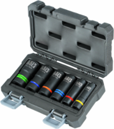 6-Piece Impact Socket Set, 12-Point, Includes 1-1/8 x 15/16-Inch, 3/4 x 9/16-Inch