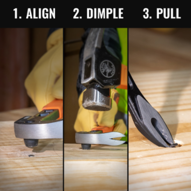 Nail Puller with Integrated Dimpler, 10-Inch